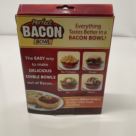 NEW - ASTV 2-pc Perfect Bacon Bowl - 5.75" x 5.5" x 1.75" Great for Bread Bowls - Picture 2 of 3